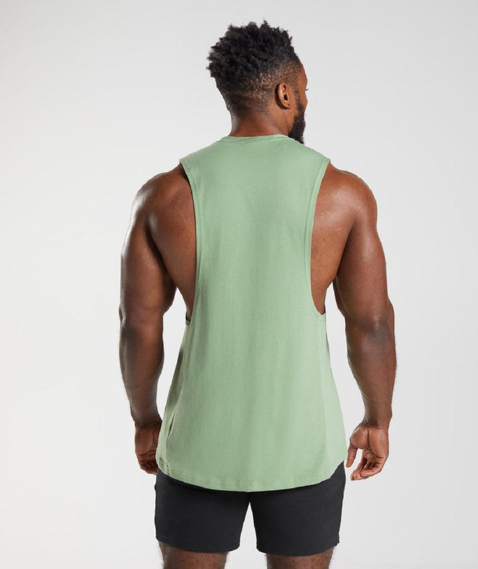 Camiseta Tirantes Gymshark React Drop Arm Hombre Verde | CO 3163PJJ